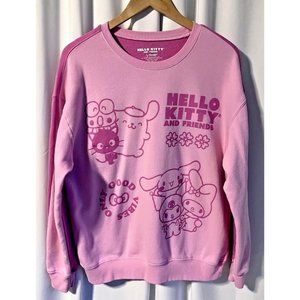 Sanrio Hello Kitty & Friends Two-Tone Graphic Sweatshirt -Pink Womens Size Large